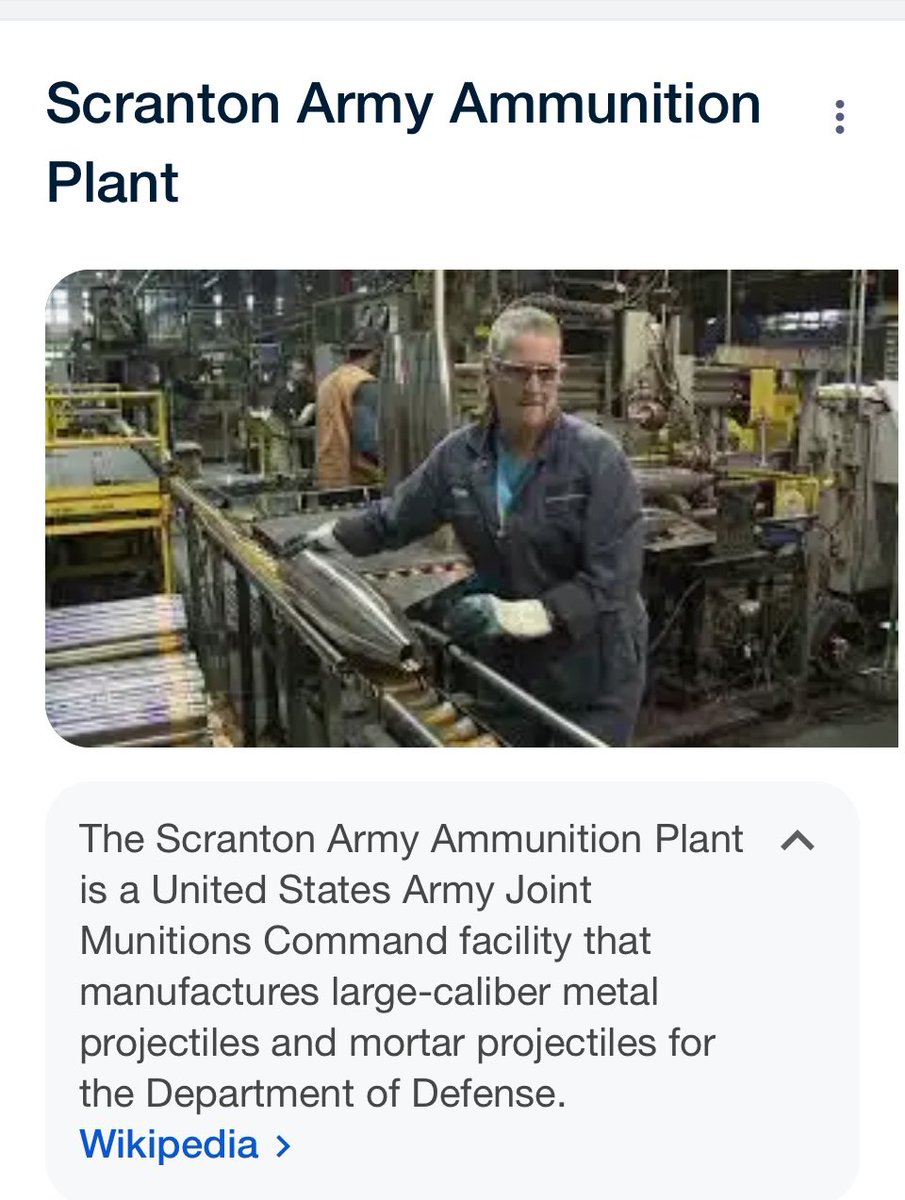 @Nate_McMurray We build ammunition in Scranton so Russians and Ukrainians can kill each other; sounds like a plan!