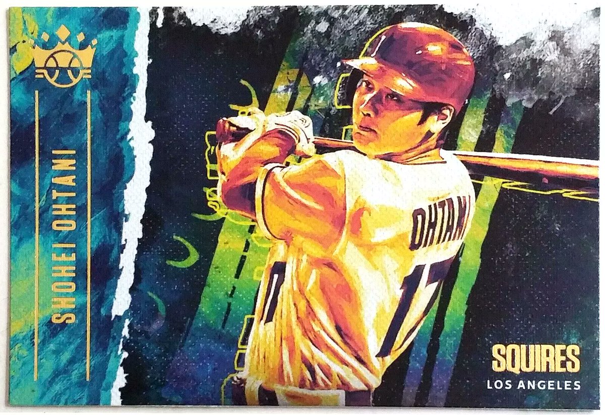 We have here a Baseball 2019 Shohei Ohtani #Angels Diamond Kings Squires Gold Insert Card #S1. Asking $25.00. Feel free to make any offers. Retweet or stack if you want. @HobbyConnector @Acollectorsdrea @sports_sell @CardboardEchoes