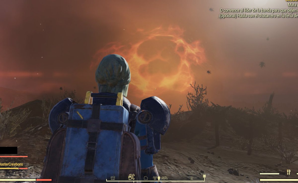 my friend rev: hey oh are you in fallout76 !? me: oh thank you very much!! i'm exploring.... this interesting :D (throws nuke at me where i was... i didn't die.-) my friend: welcome to fallout. >:)