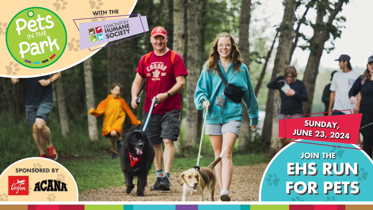 Registration is now open for the EHS Run/Walk for Pets at this year's 32nd annual Pets in the Park festival 🐾 

Start collecting pledges to help animals in need!

To register, visit: bit.ly/3w6or81

Special thanks to our friends at <a href="/ChampionPetfood/">championpetfood</a> for sponsoring!