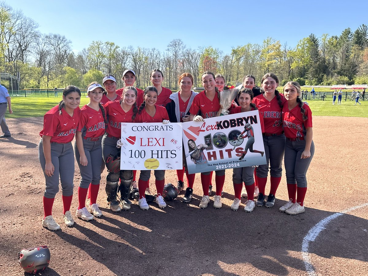 Starting the week off with another Hun Softball career moment for Lexi Kobryn ‘24! Lexi reached career hit #100 after her second at bat. She is the second Raider in program history to hit this milestone! Congratulations, Lexi‼️