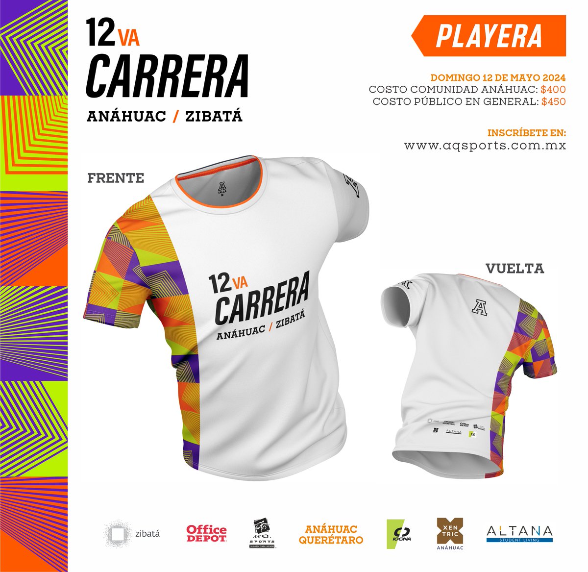 Te presentamos el diseño de la playera de este año, 12va Carrera Anáhuac-Zibatá!! 🏃🏽‍➡️🏃🏾‍♀️‍➡️ (recuerda que se agota 15 días antes, no dejes pendiente tu inscripción) Inscríbete: aqsports.com.mx/inscribete/