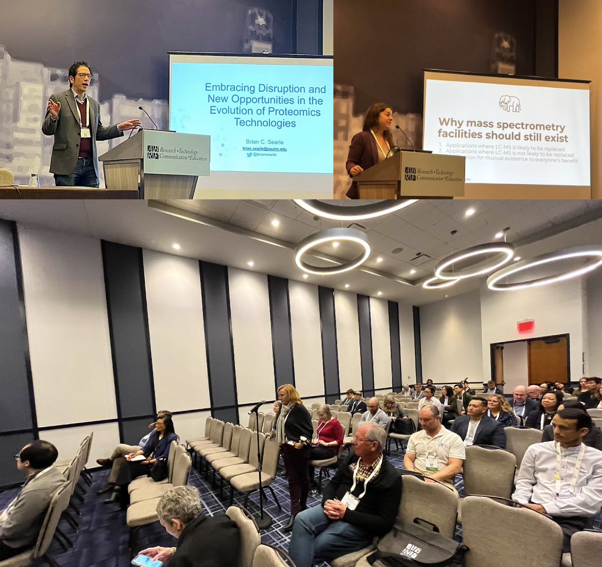 @briansearle & @lkpino presented a session at #ABRF2024 on 'Embracing Disruption & New Opportunities in the Evolution of #Proteomics Technologies' wherein #TeamMassSpec and Non-MassSpec applications were discussed. Slides will be available on the @MyABRF sPRG website soon.