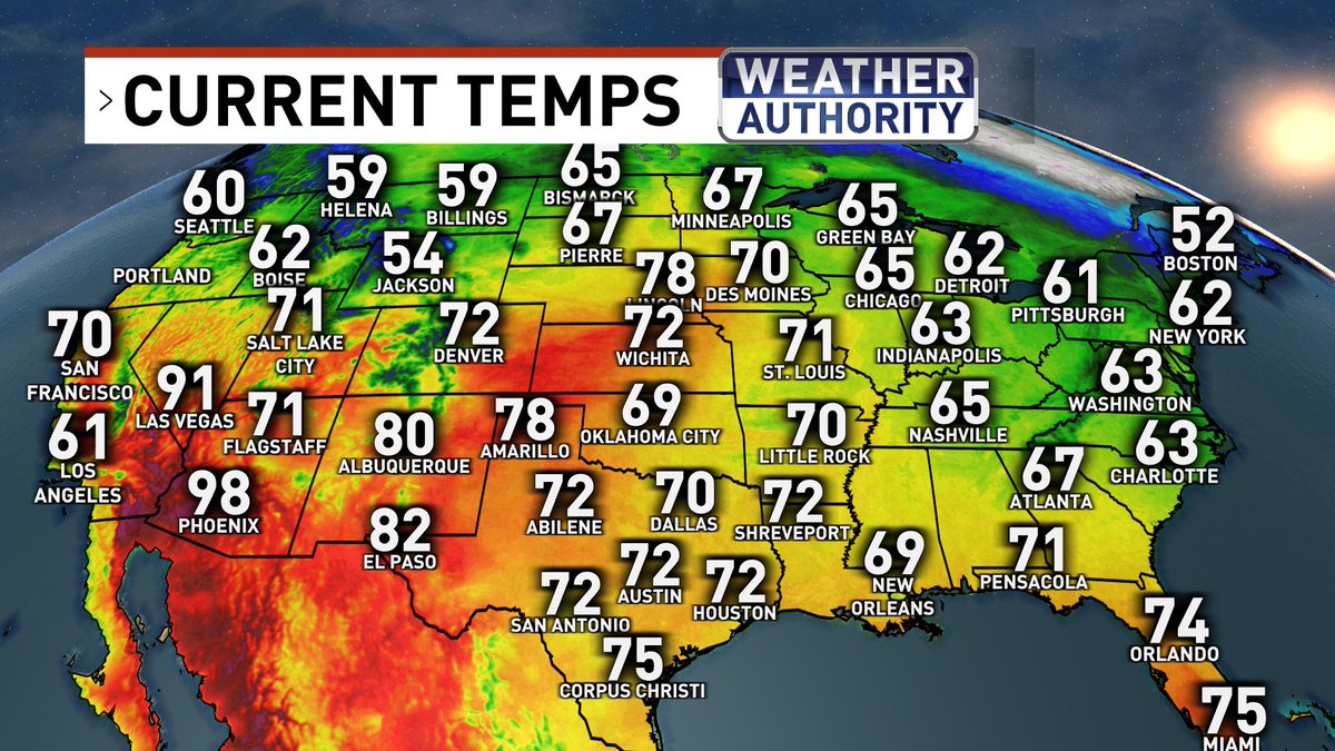 What a day, not only around the desert southwest, but most of the country is pretty mild for this time of year. @News3LV @NWSVegas @natwxdesk #Vegas #Vegasweather #nvwx #WeatherAuthority #EarthDay2024