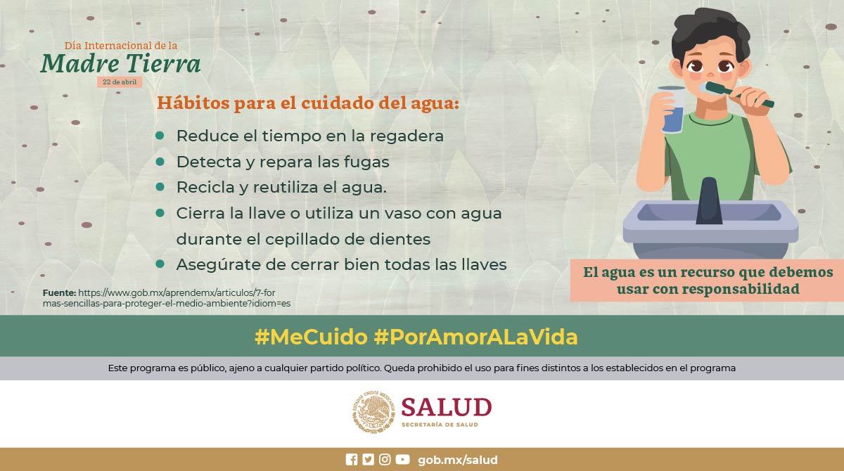 22 de abril I Día Internacional de la #MadreTierra  🌎

El agua es vida, cuídala💧

#PorAmorALaVida