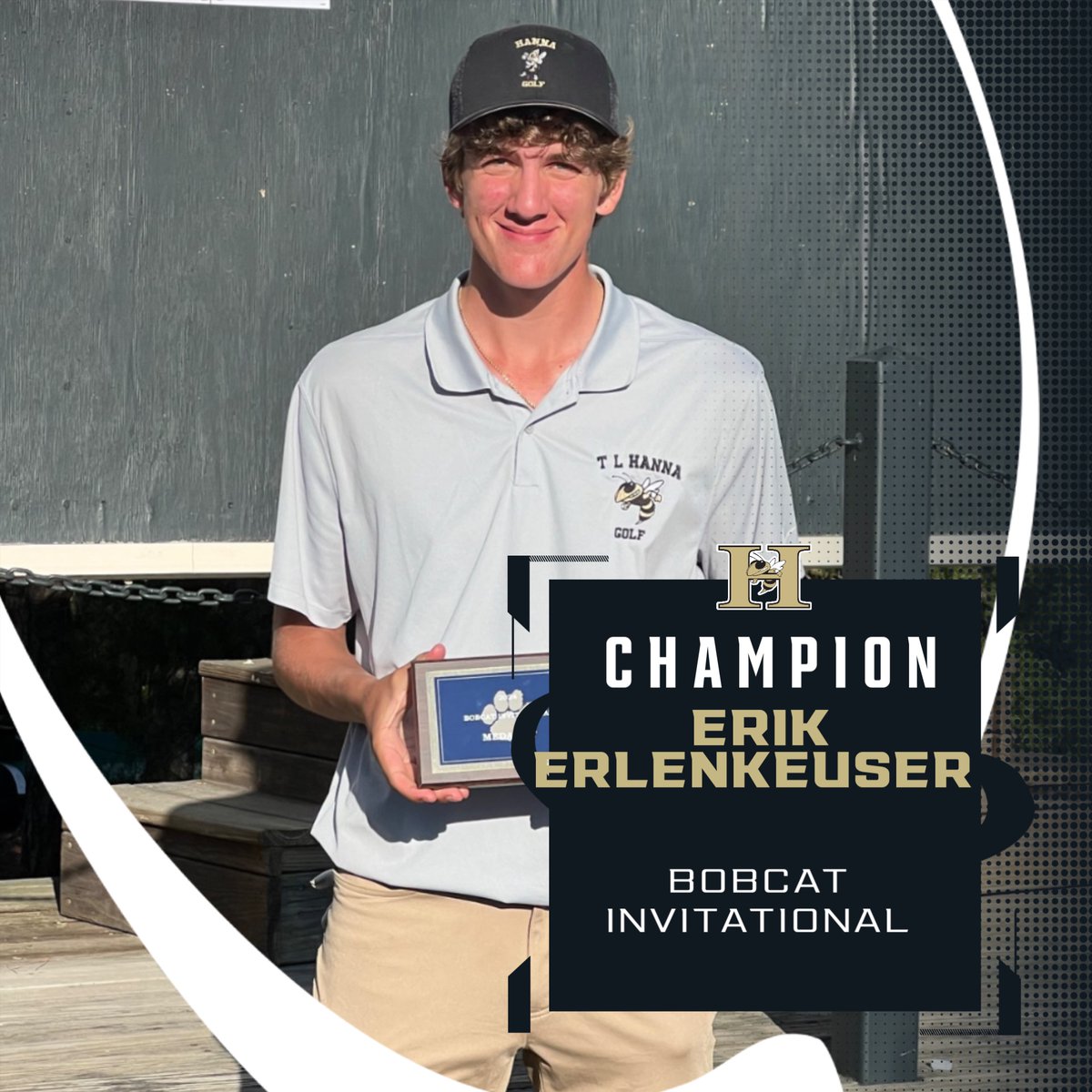 Congrats to TL Hanna sophomore Erik Erlenkeuser, who fired a 4 under par round of 68 today to take the medalist honors at the Bobcat Invitational at Crosscreek CC. Erik's performance helped lead Hanna to the tournament title with a 293 team score. @tlhanna_ad