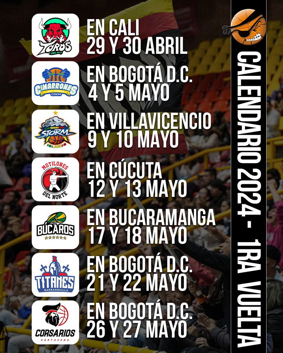 PiratasBogota's tweet image. ¡🗓️LLEGÓ EL MOMENTO DE VOLVERNOS A ENCONTRAR📣!

🏴‍☠️Este es el calendario de los Piratas para la primera fase de la Liga Profesional🔥. ¡Marca la fecha y nos vemos en Bogotá!

🎟️Boletería a la venta muy pronto en @ticketshopcol🏴‍☠️

#PiratasEsBogotá