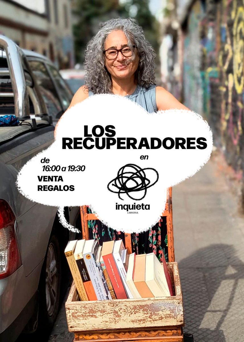 Los Recuperadores celebraremos el Día Mundial del Libro en #Santiago y lo haremos  junto a <a href="/lainquietalib/">La Inquieta Librería</a> que nos acogerá en su terraza. 
¡Vamos con unos 200 libros para regalar! Y también llevaremos para vender! 
¿Nos acompañan? 

Ramón Carnicer 65, Providencia
De 16.00 a 19.30