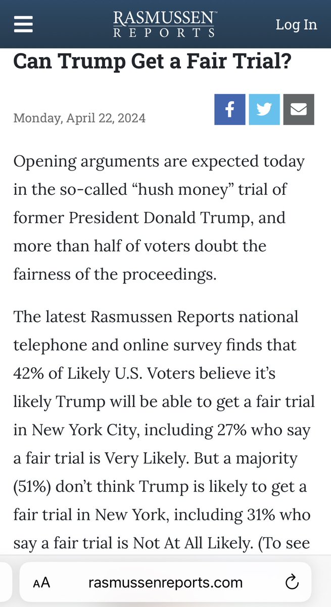 I’m surprised that only 51% think Trump “can not” get a fair trial. I would’ve guessed somewhere in the low to mid 60’s. Either way most Americans do not think a fair trial is possible. Not good for the Republic.