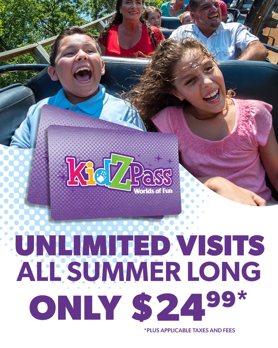 Family summer fun starts at Worlds of Fun! The all-new KidZpass gives kids ages 3-8 and seniors over the age of 62 unlimited visits through Labor Day and includes Worlds of Fun, Oceans of Fun and Planet Snoopy. Buy here: bit.ly/4daes25