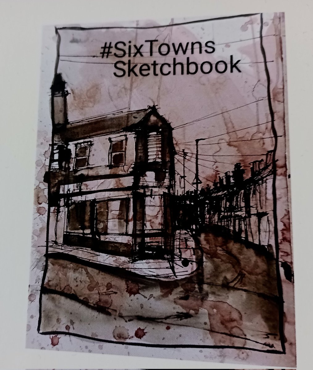 A 20 page Full Colour summation of the #SixTownsSketchbook thus far …  TO WIN : ReTweet or send me an Architectural 🏤🕌🛖🏣 Emoji  All entrants; Hat .. drawn by @MinxyOwl etc etc ..  on Saturday at the Book fair..  Free P&P within Royal Mail range .. 🌍🌎🌏 Best of luck☀️
