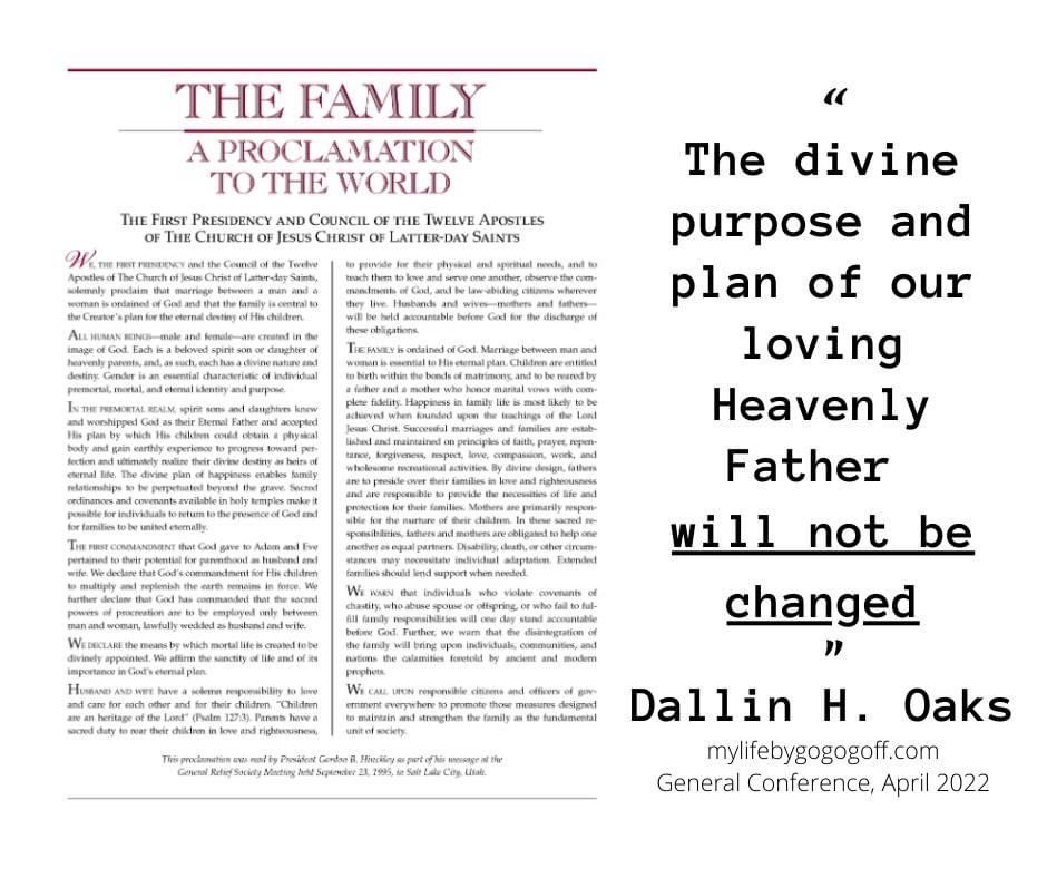 “The divine purpose and plan of our loving Heavenly  Father will not be changed.” ~ President Dallin H. Oaks

#TrustGod #CountOnHim #WordOfGod #HearHim #ComeUntoChrist #ShareGoodness #ChildrenOfGod #GodLovesYou #TheChurchOfJesusChristOfLatterDaySaints