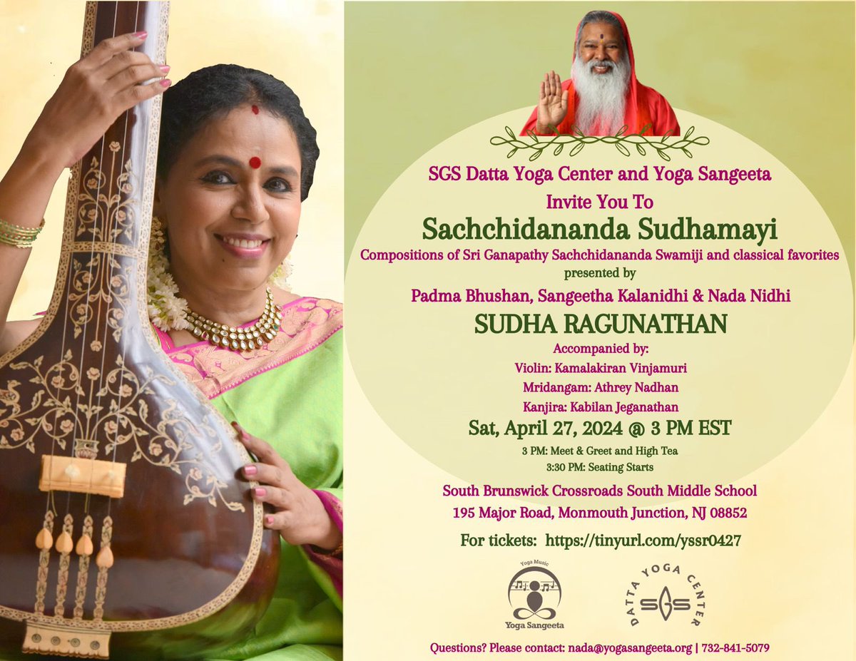 #sudharaghunathan #sudharagunathan #sudharagunathanmusic #sudharagunathanconcert #sudharagunathanconcertschedule #aprilschedule #sgsdattapeetham #yogasangeeta #appaji #ganapatisachidananda #dattapeetam #simplysudha #newjerseyconcert