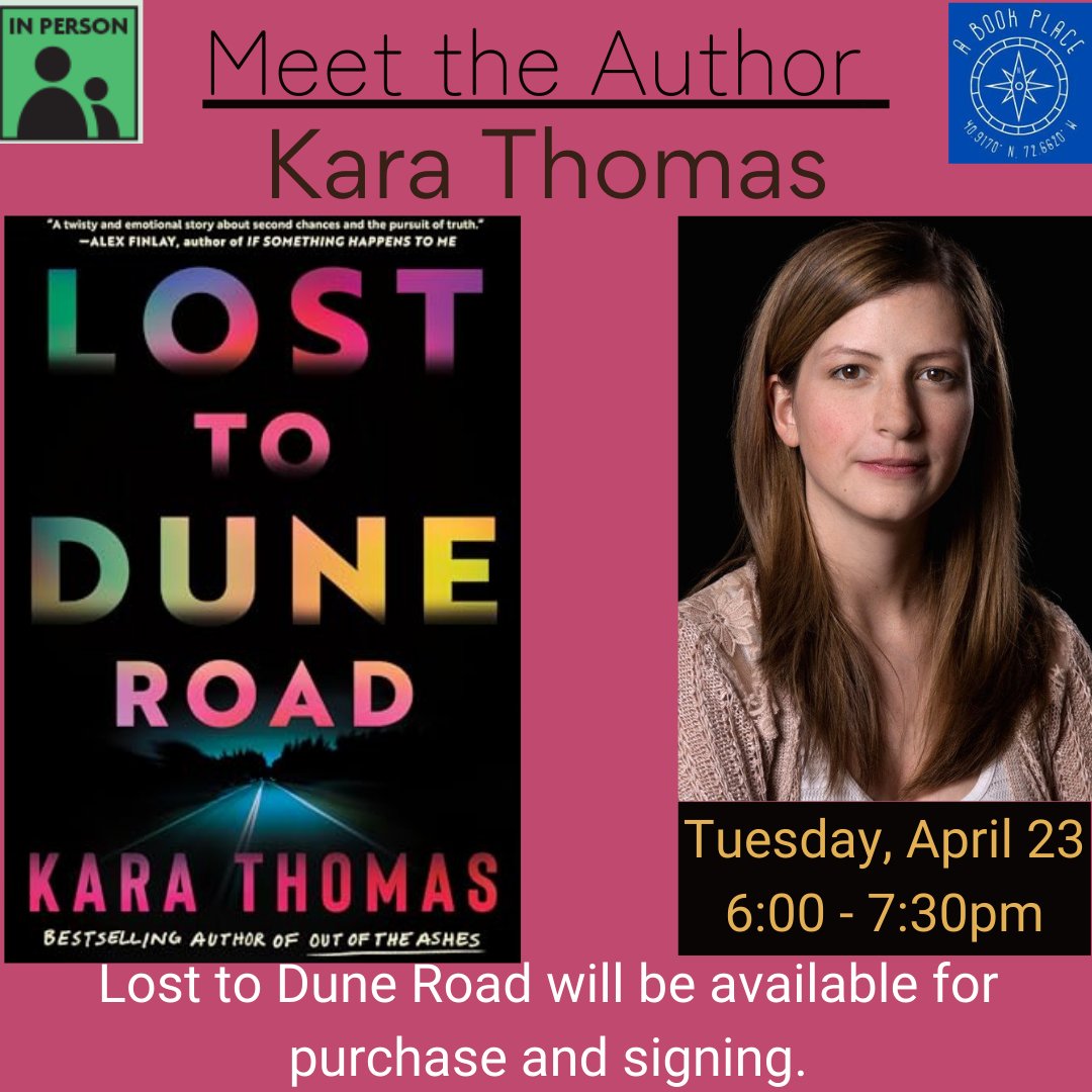 Meet author Kara Thomas as she launches her newest novel, Lost to Dune Road. Lost to Dune Road will be available for purchase and signing. Register: riverhead.librarycalendar.com/event/meet-aut…
