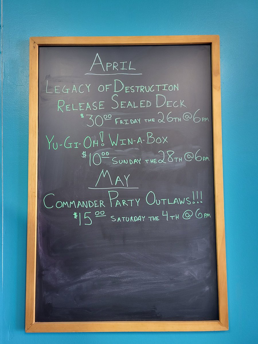 GameOn_Comics's tweet photo. We've got some cool events coming up! Don't miss out on any of the Yu-Gi-Oh! or Commander action. We look forward to seeing you! https://t.co/unHFvr5KGU