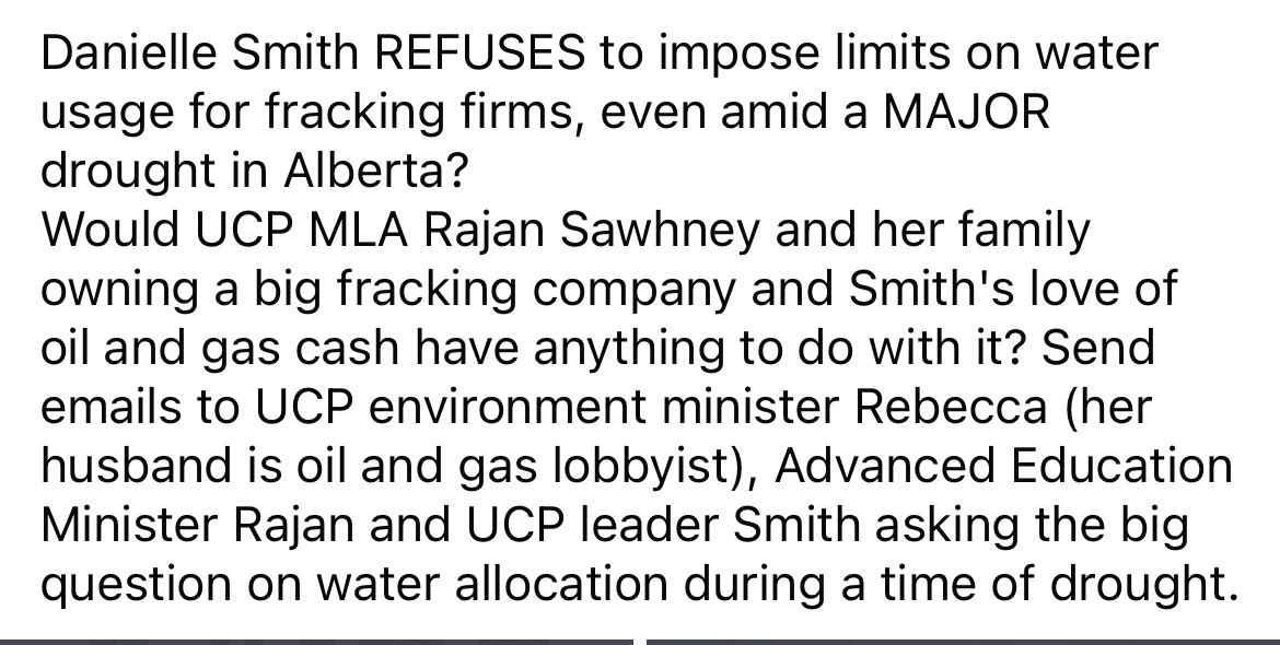 @rebeccakschulz Such a hypocrite, you and the @UCPCaucus @ABDanielleSmith are ruining our landscapes and don’t care about the environment or Climate change. If it’s not Oil& Gas, then you don’t care #Ableg #abpoli #FiretheLiar #Hypocrites #mountainsnotmines #SaveOurPlanet #EnoughisEnoughUCP