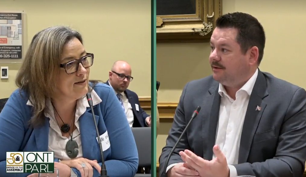 osstf's tweet photo. #OSSTF President @karenosstf schooled PC MPPs at today's budget hearings!

In reality, Ford gov't has caused a recruitment &amp; retention crisis in #OntEd due to their poor policies + suppressed wages. As more caring professionals leave public ed, it's students who suffer the most! https://t.co/X3RWyS1QZe