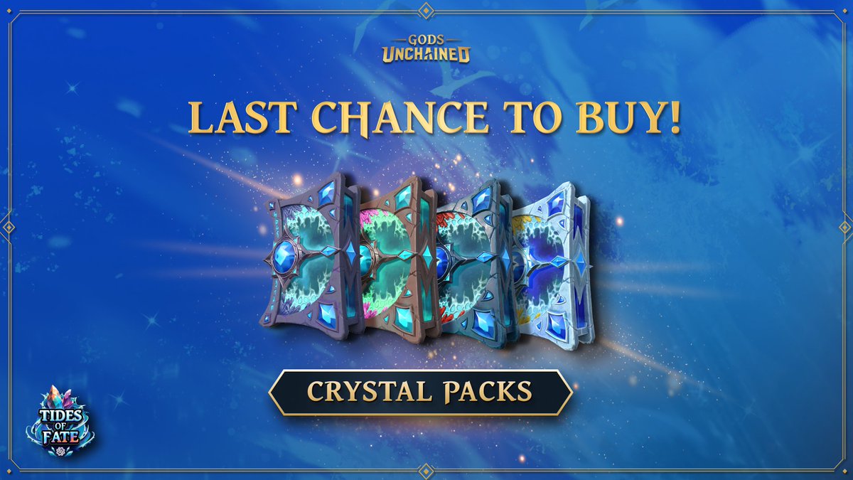 🚨LAST CALL!🚨 You have ONE HOUR left to complete those crafting recipes, and secure your Tides of Fate packs before they disappear from the Store at 5PM PST! Tick-tock, craft and stock!