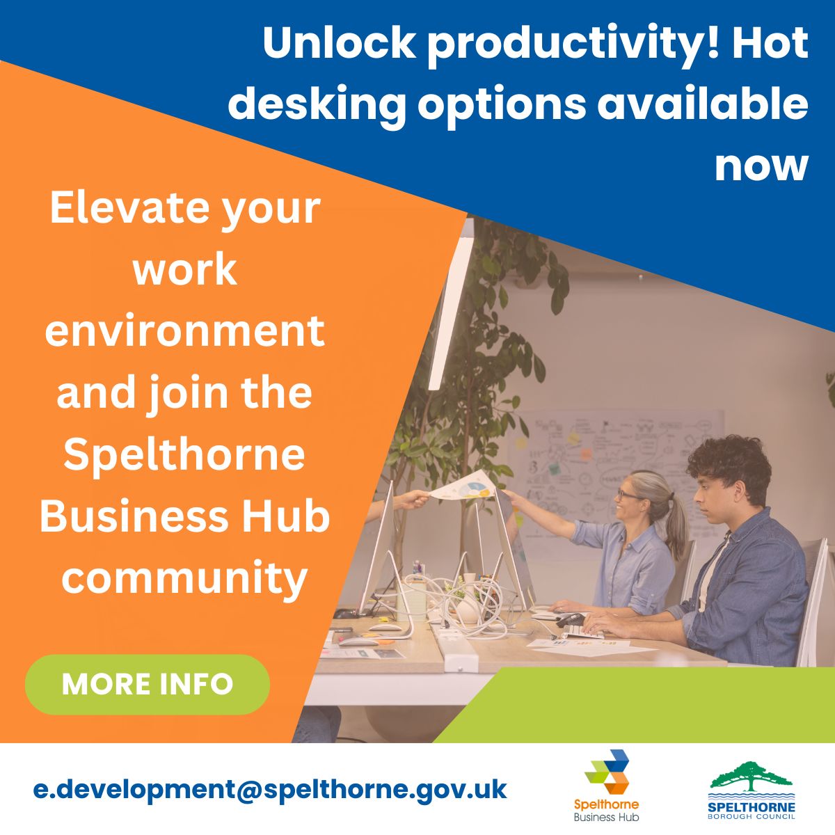 Are you familiar with hot-desking? This innovative work arrangement provides ultimate flexibility, allowing employees to ditch assigned desks and instead choose from various workstations based on their preferences and availability. #HotDesking#SpelthorneBusinessHub