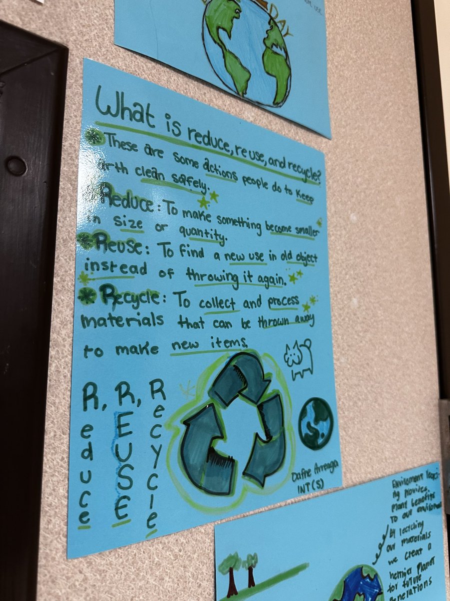 Door decorated for Earth Month, work done by students! Don’t forget to “bee” friendly and put litter in its place! 
#EarthMonth #Sustainability  #HISD