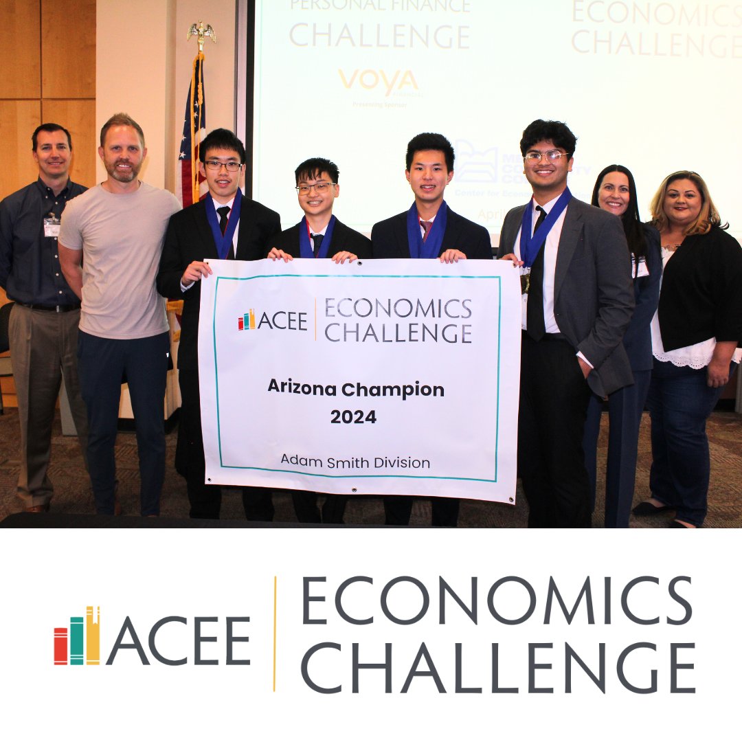 Congrats to @BASISMesa - The Thorgregsons! They have won the Arizona State Championship - Economics Challenge - Adam Smith Division! We wish them the best of luck as they represent Arizona at the upcoming National Economics Challenge! #WayToGo! #EconIsEverywhere #CommitToFinLitAZ