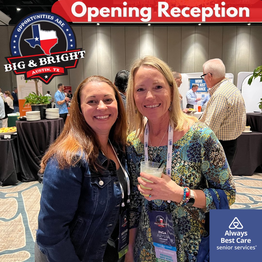 Always Best Care Boulder bonds at the Always Best Care Conference Opening Reception! Cheers! 

#BiggerAndBrighterInTexas #AlwaysBestCareConference #Austin #ATX #Conference #SeniorServices #IndustryNews