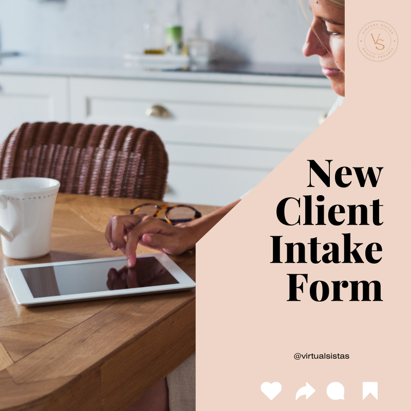 ✨New Client Intake Form ✨
.
Download your FREE copy here at virtualsistas.com.
.
You can also find the link to our website in our bio❤️
.
.
.
.
#Virtualsistas #VirtualAssistantService #VirtualAssistant #RemoteSupport #DigitalAssistant #OnlineAssistant #VAforHire