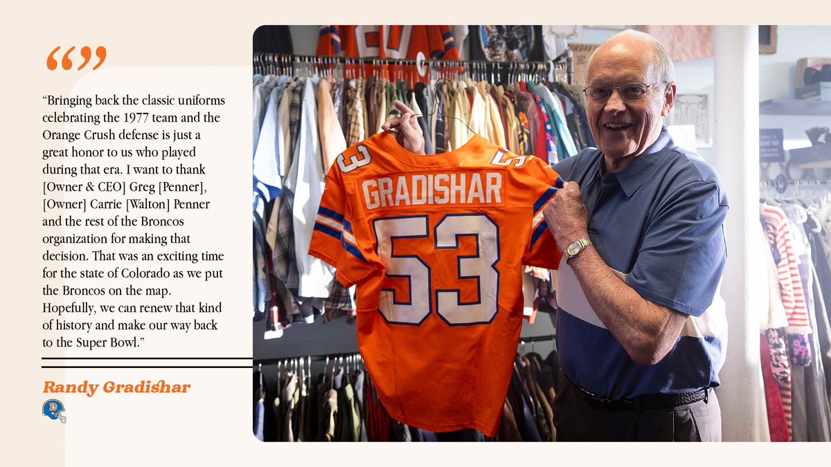 A tribute to the era that put us on the map. 👏 Broncos legends honored by Orange Crush-inspired throwback jerseys » bit.ly/3QfGAqG