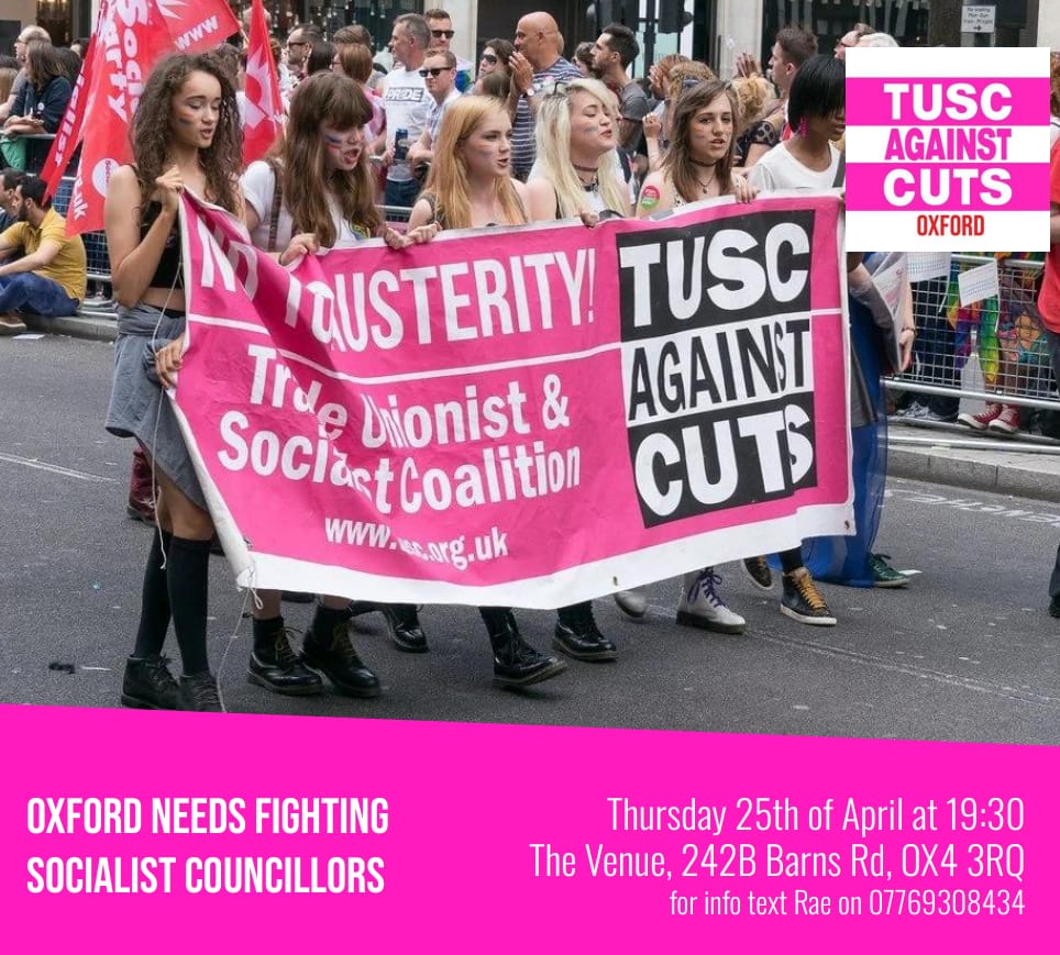 We're looking forward to hosting this public meeting with @OxfordSocialist. Come along, meet some of our candidates, and ask any questions you have ahead of the Oxford City Council elections