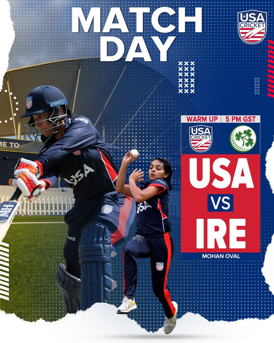 Time for the final warm-up before the Qualifiers! 💪

🏏 USA 🆚 Ireland
⏰ 4:00 AM PDT | 6:00 AM CDT | 7:00 AM EDT
📍Abu Dhabi, UAE
🏟️ Mohan Oval

Stay tuned for the live scoring link tomorrow!

#WeAreUSACricket
