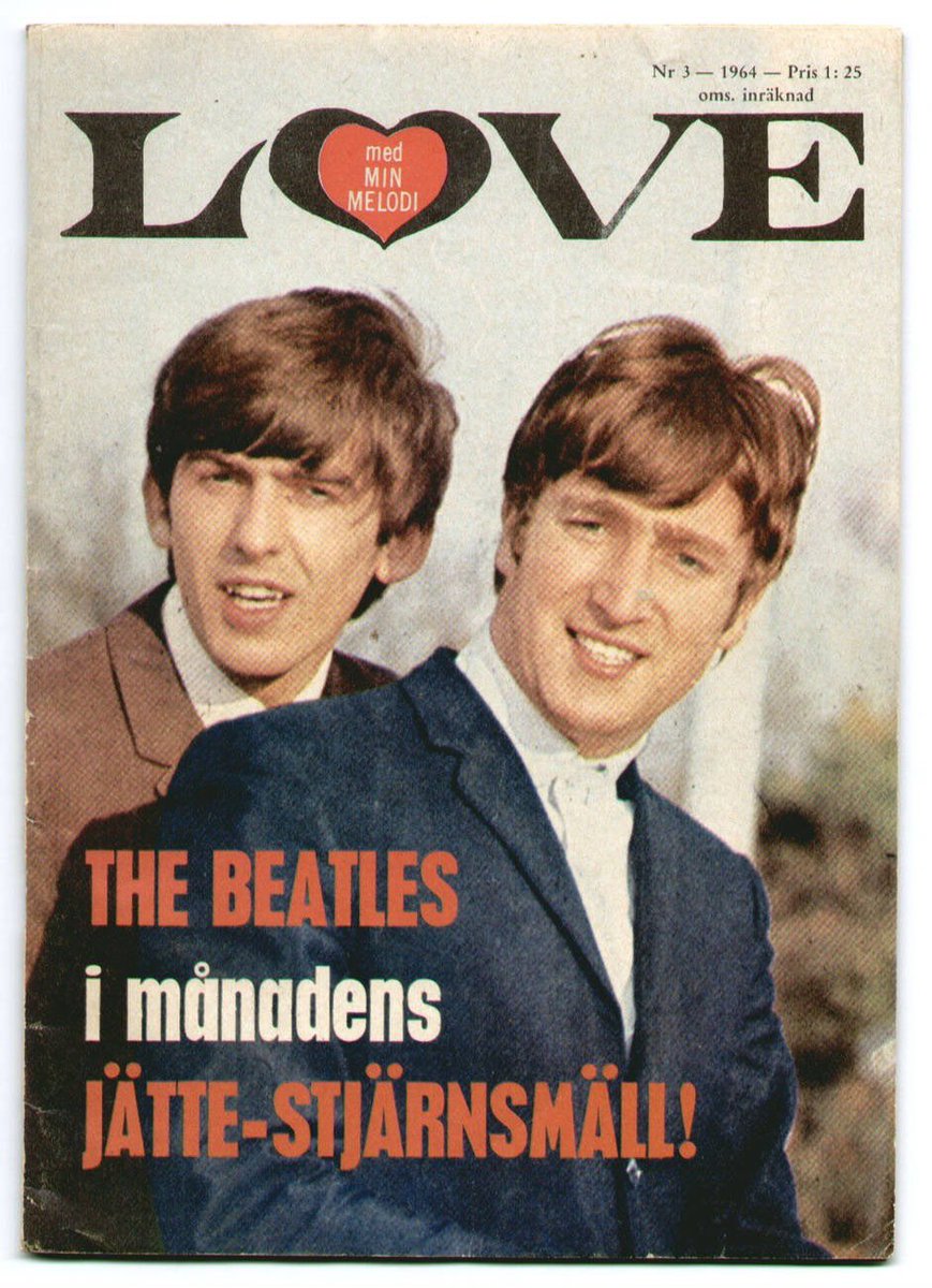 John and George for the cover of Swedish ‘LOVE’ magazine (1964)