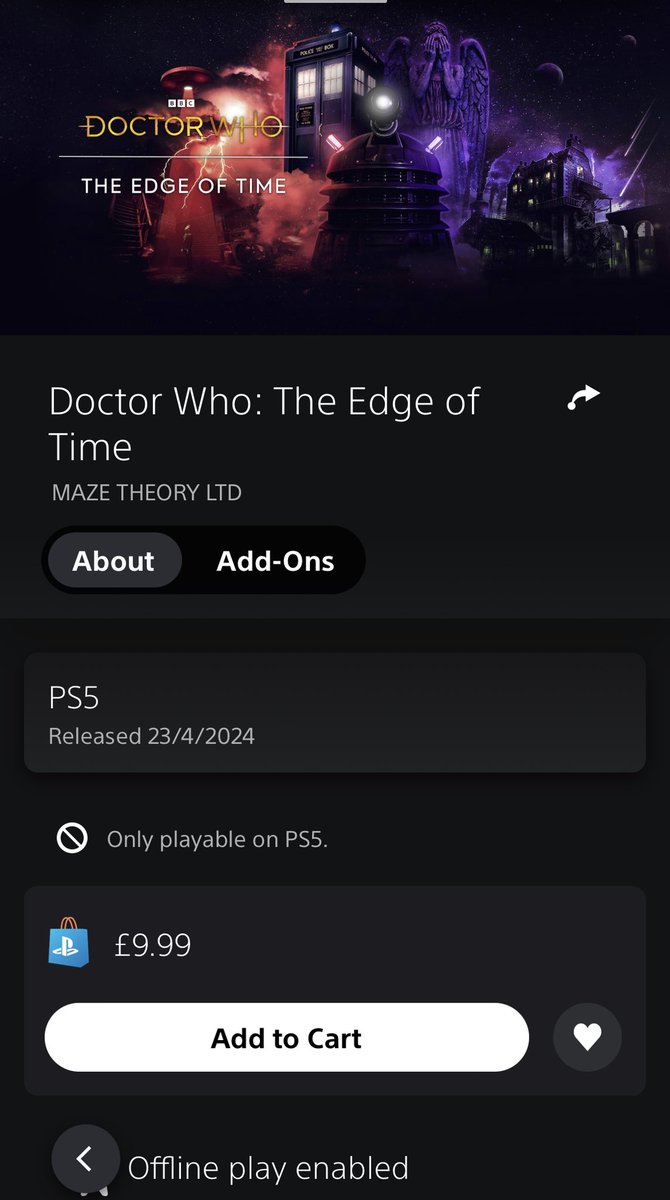 “Doctor who:edge of time available now for PSVR2