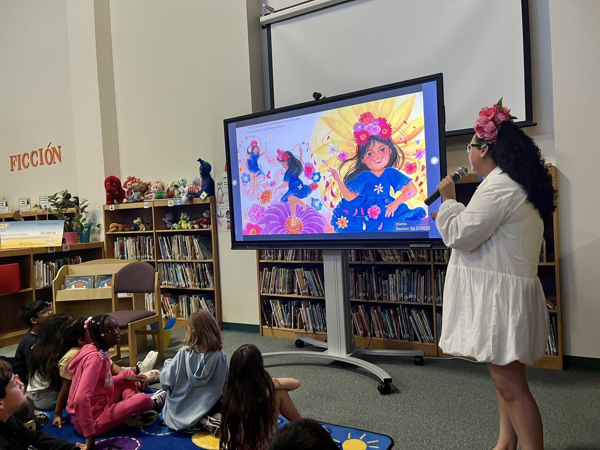 Thank you @LatinxKidLitBF for helping us bring @LaekanZeaKemp to our 2nd graders in the @BagdadLibrary we loved hearing about all of Corina’s flowers on her crown! @principal_dlgc @LeanderISD #leanderisdlib