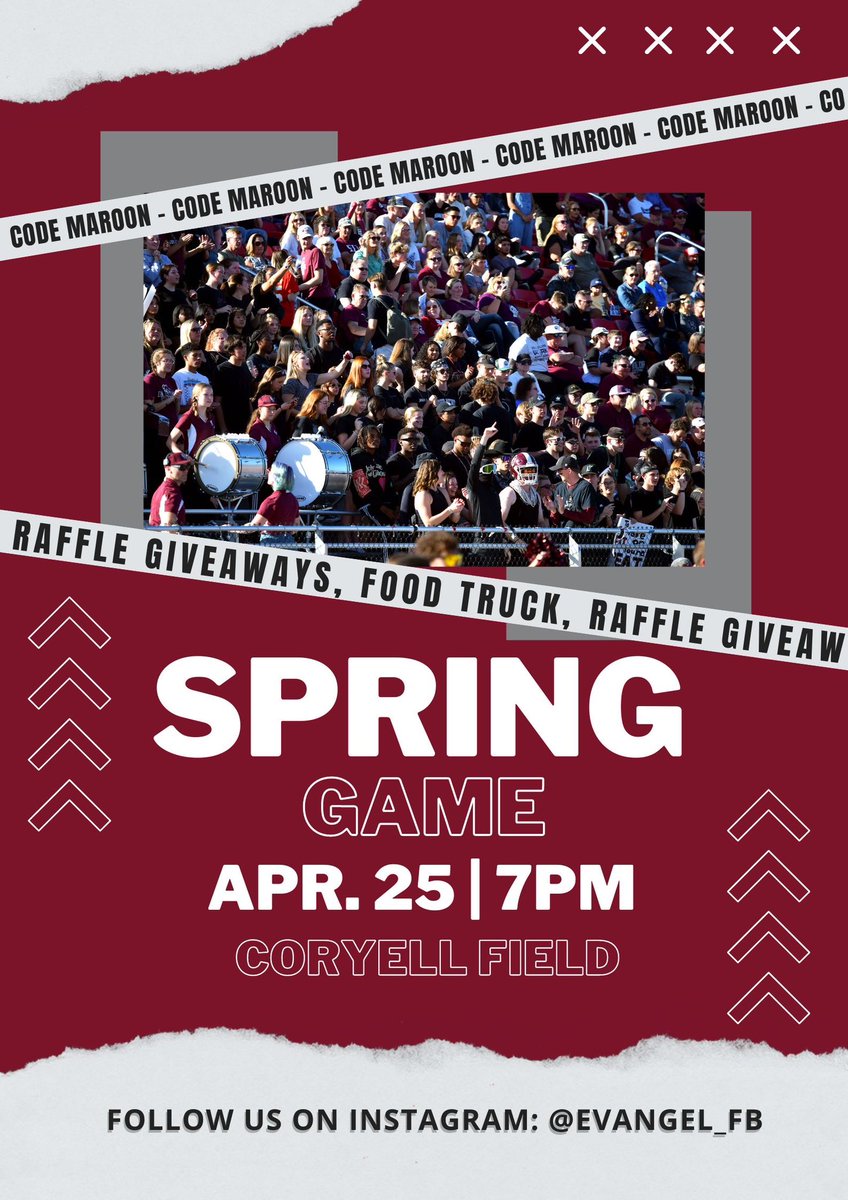 Just three days out from our spring game on Thursday night! Come out to Coryell Field at 7 PM to get a preview of next year’s squad! #codemaroon