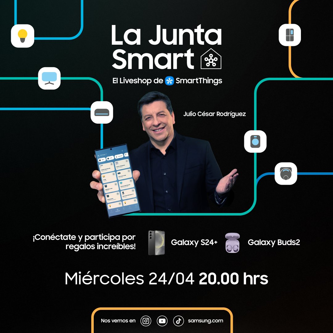 Lo realmente Smart es no perderse la junta épica con Julio César Rodríguez que te mostrará cómo hacer tu hogar más inteligente con Samsung. ¡Nos vemos en #LaJuntaSmart! 👉 👉 👉 bit.ly/3QcSamE