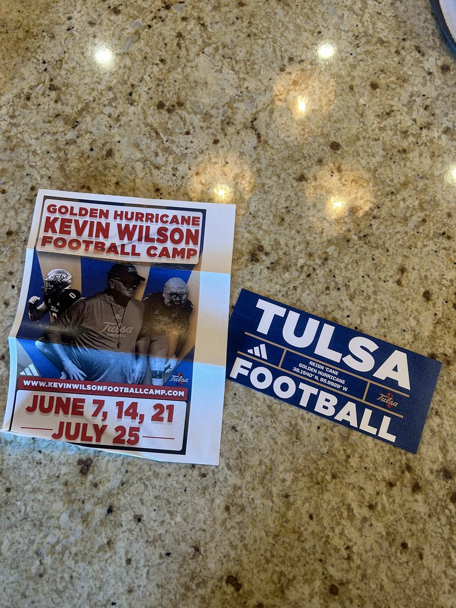 Appreciate the camp invite and letter @MonahanBrandyn I’ll be there June 7th! @CoachAMayes @TulsaFootball