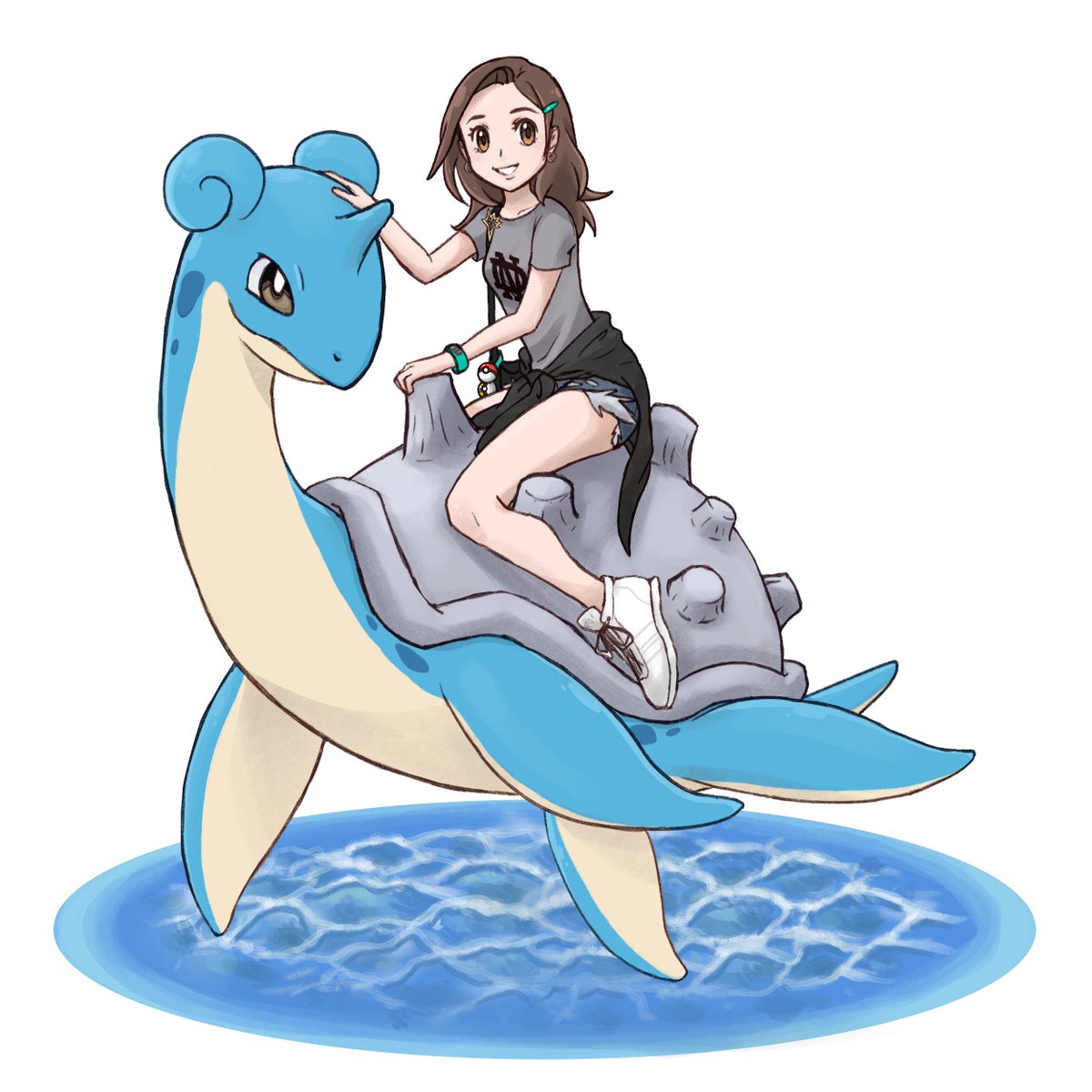 Done a commissioned piece for a friend of mine. I was so happy to do this piece since it was for my friend's sister. She loves the Pokémon games and you'll never guess which #Pokémon is her favorite lol