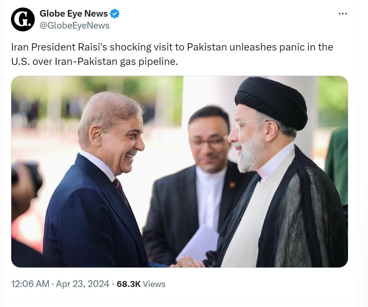 Why the United States is 'panic' about the gas pipeline between Iran and Pakistan? Because it will connect to China.