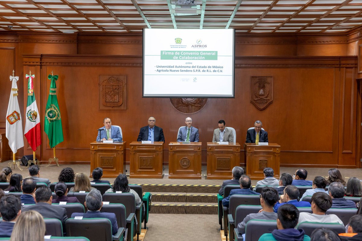 El trabajo conjunto genera alternativas para optimizar e incrementar la producción agrícola sostenible. La firma del convenio de colaboración con @AMSACSemilleros, beneficiará en materia de investigación, capacitación, desarrollo y autosuficiencia alimentaria. #SomosUAEMéx💚💛