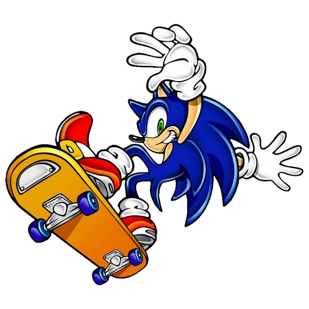 Sonic Adventure skateboarding official art. #SonicTheHedgehog