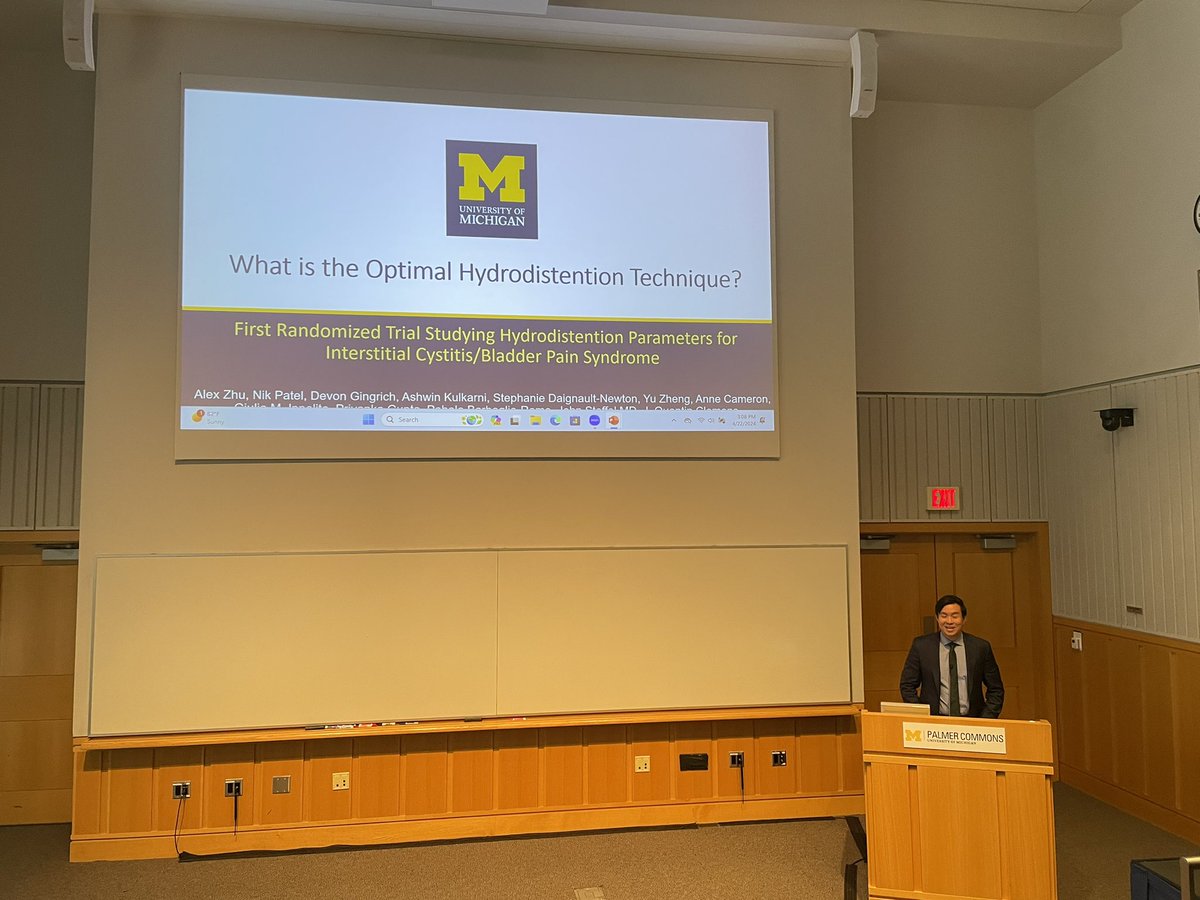 And the winner of today’s resident research day competition: @alexzhuDO! Dr. Zhu ran a RCT in residency and presented his data today (see more at AUA) on the optimal technique for hydrodistention for interstitial cystitis. Way to go, Alex 💪🏻👏