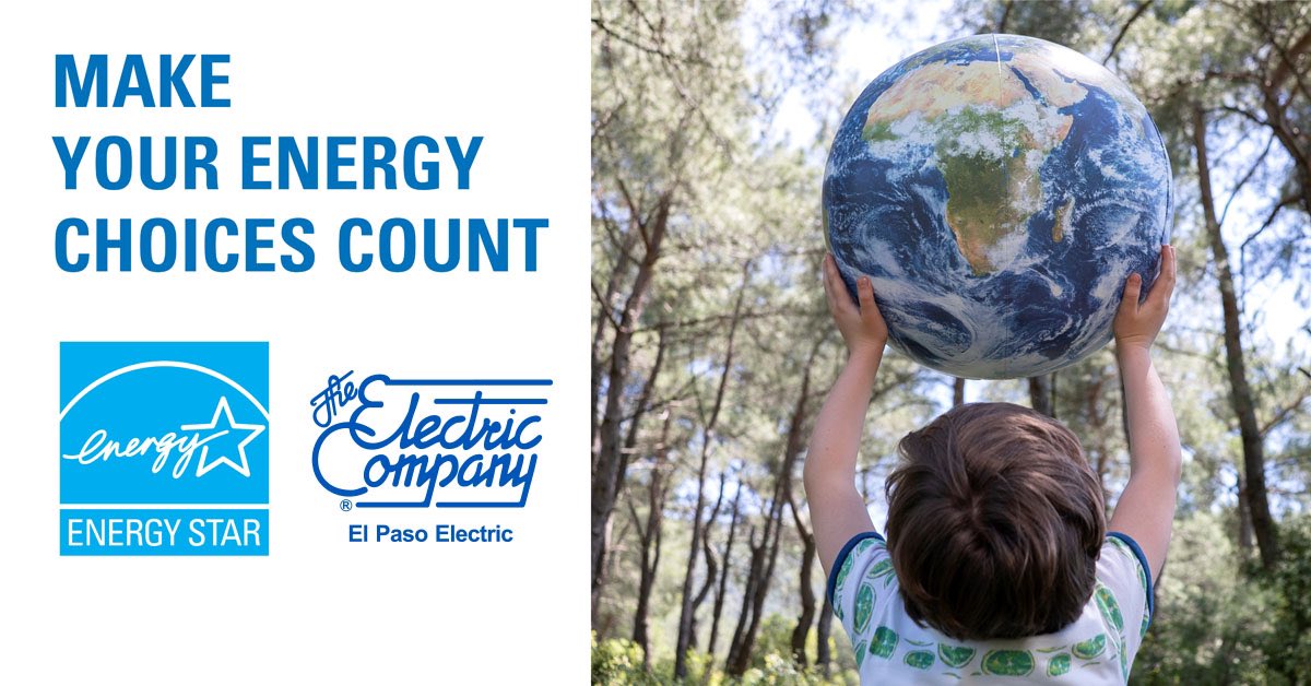 This #EarthDay and every day, join El Paso Electric and @ENERGYSTAR in supporting a #CleanEnergyFuture. Learn how making energy choices that count can help save you energy and money, increase comfort, and provide a healthier home—for you and everyone on the planet at