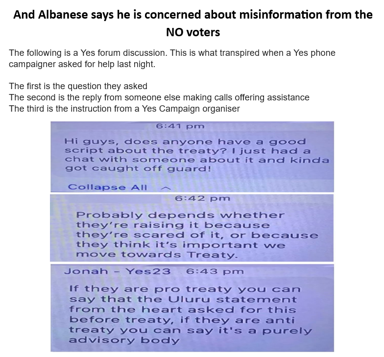 @KatyKray73 I think Labor should first look at their track record of misinformation. The voice was sold as a minor change to the constitution