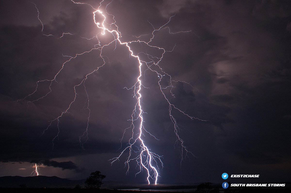 Exist2Chase's tweet photo. #EarthDay2024 🌎
This is Australia! 🦘We were treated to an amazing barrage of lightning strikes out of the back of an isolated thunderstorm 🌩️ near Wivenhoe Dam, Queensland, Australia on October 29th, 2017.
#exist2chase #bnestorm #southbrisbanestorms #earlywarningnetwork #thegreatestshow
