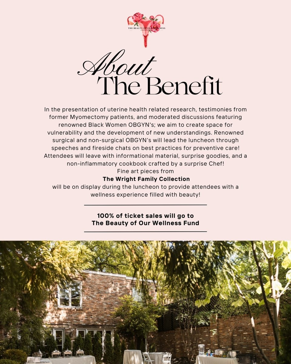 🌸 We are excited to announce The Beauty of Our Wellness Benefit Luncheon which will be taking place in DC this June! 100% of ticket proceeds offers financial relief for Myomectomy costs for uninsured or low income residents of the DMV. Click the link in my bio to purchase!🌸