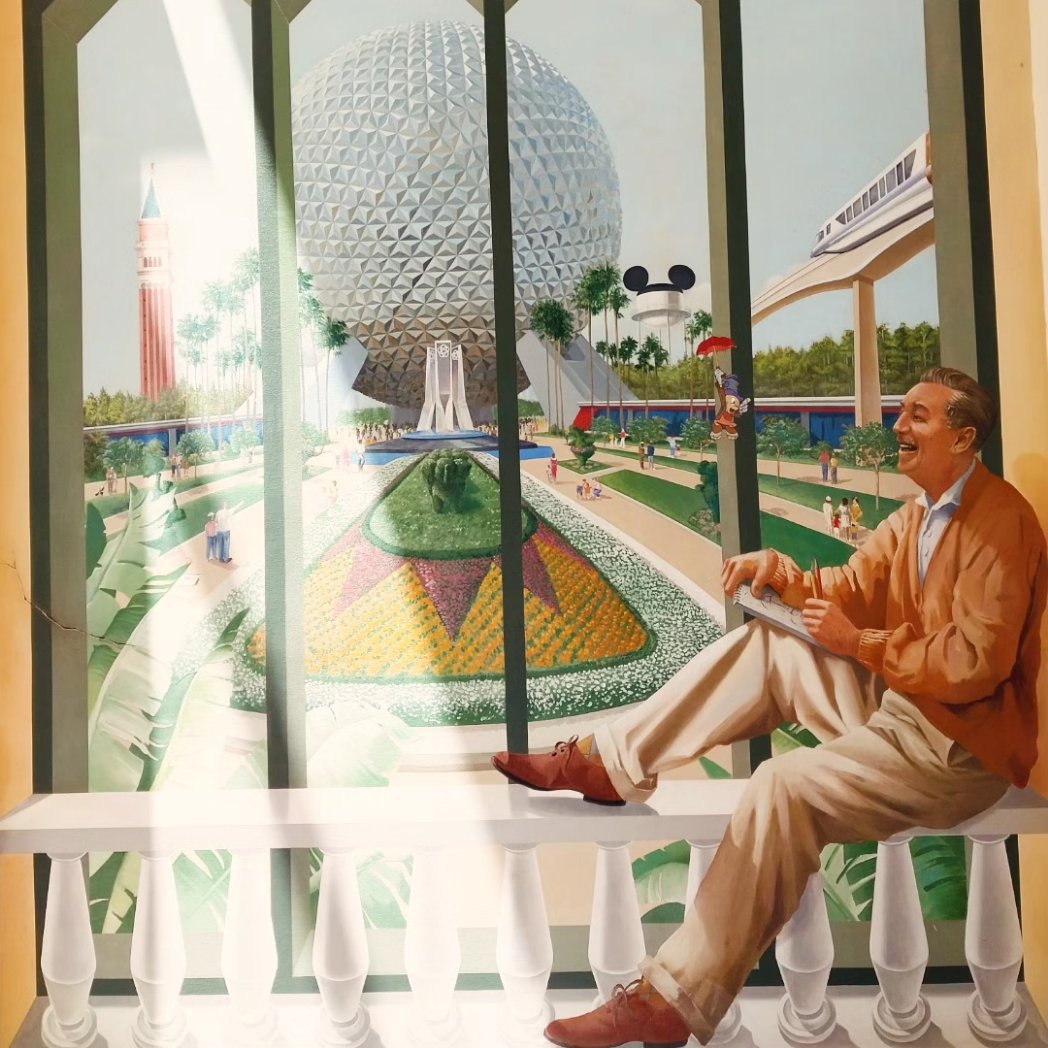 Possibly the most beautiful painting of Walt I've ever seen! #Epcot #WaltDisney #WaltDisneyWorld #Disney #DisneyArt