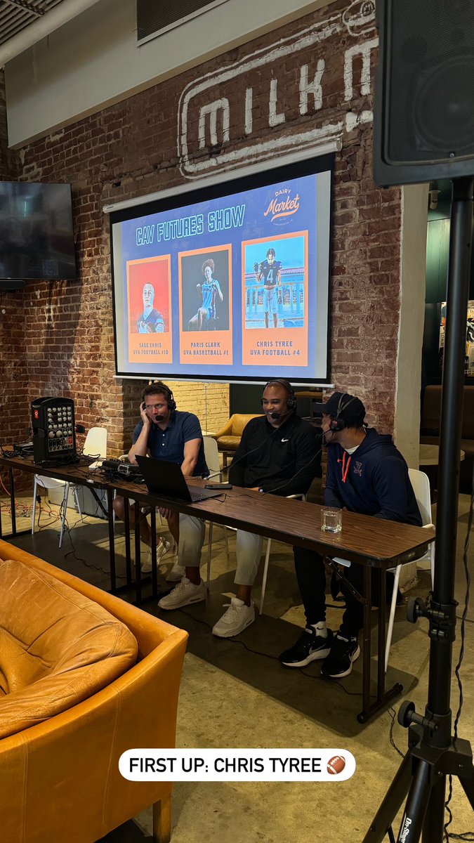 The CavFutures Show is live at the Dairy Market with Chris Tyree! 🏈 @UVAFootball | #GoHoos