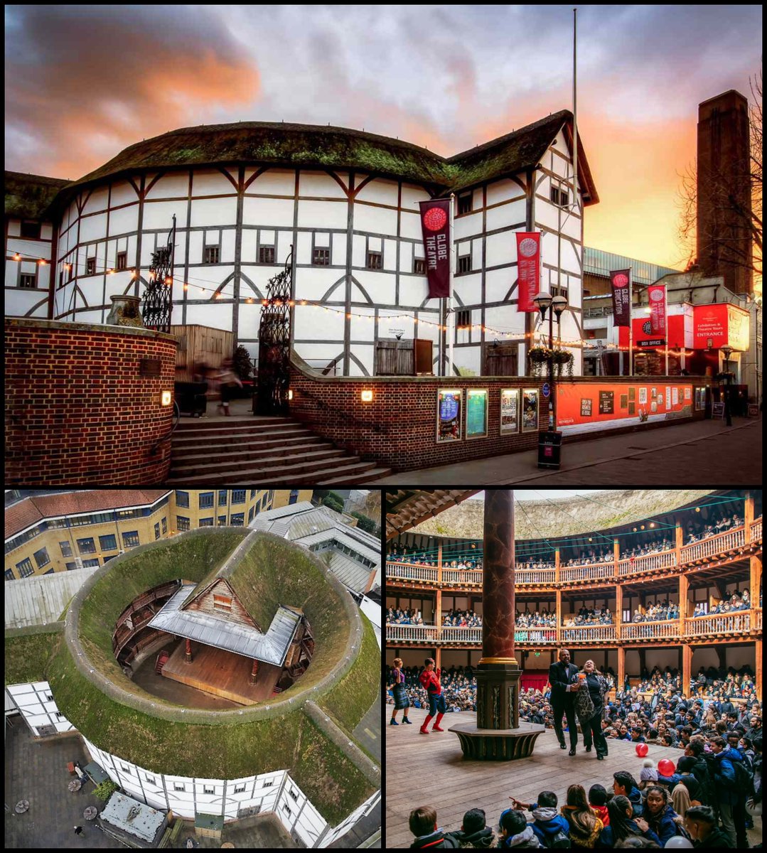 Only one building in London is allowed to have a thatched roof — the Globe Theatre, where Shakespeare acted and plays like Hamlet were first performed.

But this isn't the original Globe Theatre; that burned down 400 years ago.

This one is less than 30 years old...