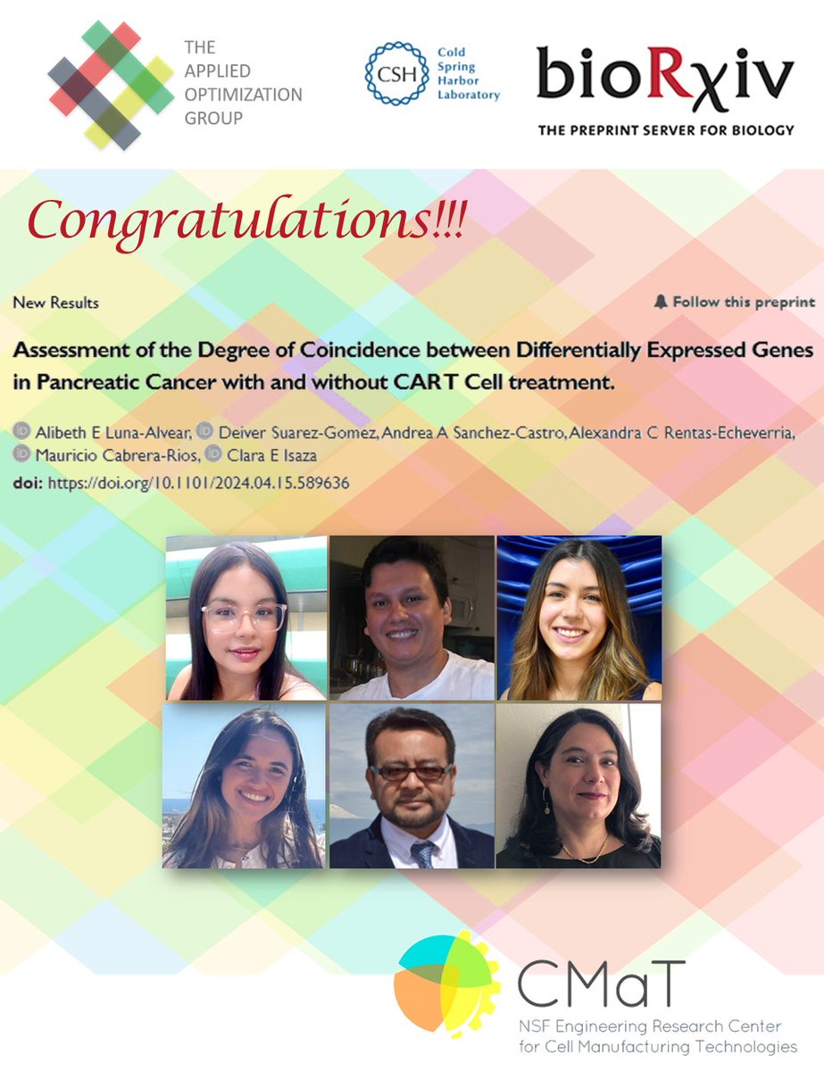 Congratulations, AOG Team!!! 
PrePrint already in BioRxiv!!!

#AOGAchievers #AOGPublications #IsazaResearch #CabreraResearch #BioRxiv #CMaT #UPRM #UPR_Oficial